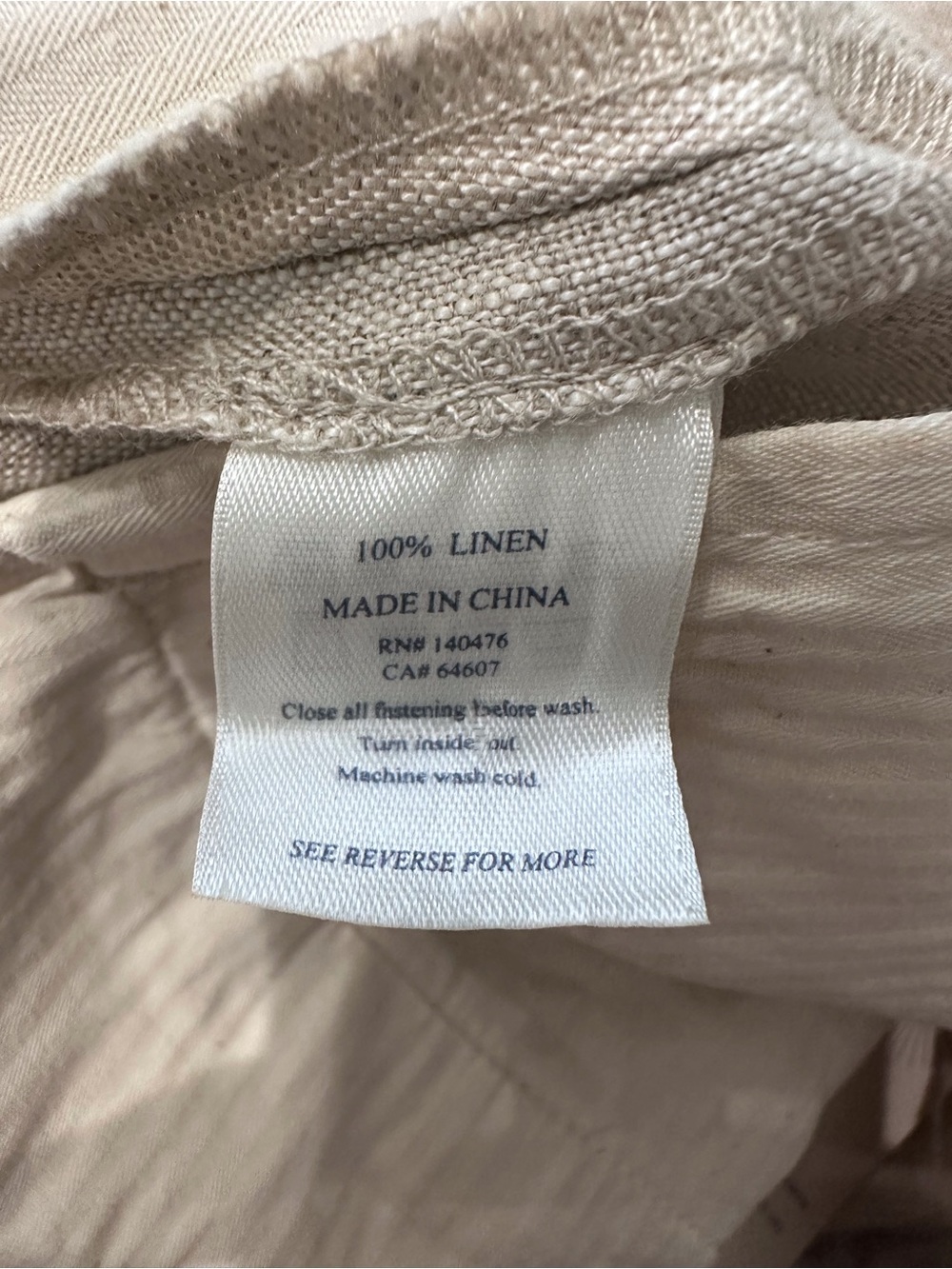NWT Faherty Light Beige 100% Linen High-Rise Shorts Brand New With Tags Size 14 - Picture 8 of 9